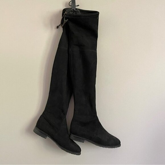 Stuart Weitzman Black Lowland Suede Thigh High Boots - 5, 💯 AUTHENTIC! - Picture 7 of 10